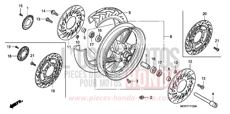 FRONT WHEEL for CBF600N ABS QUASAR SILVER METALLIC (NHA48) from 2006